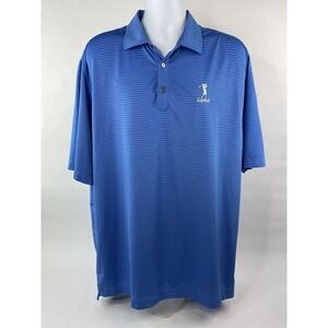 Footjoy Polo Shirt Mens XL  Blue Striped Lightweight Golf Shirt The Legends Logo